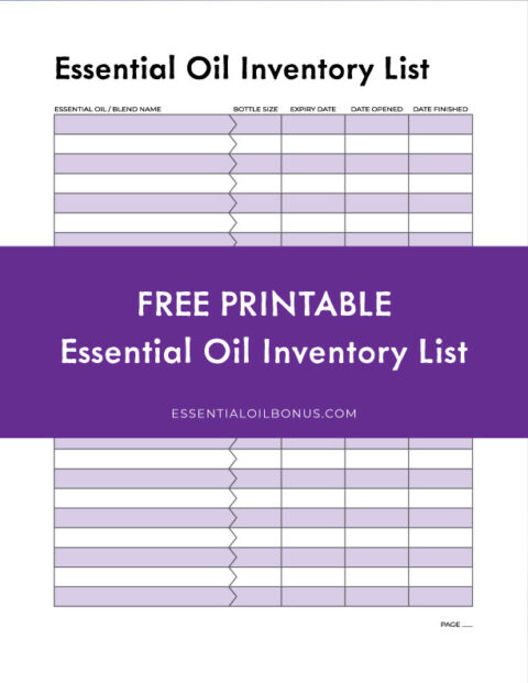 Free Printable Essential Oil Inventory List - Essential Oil Bonus
